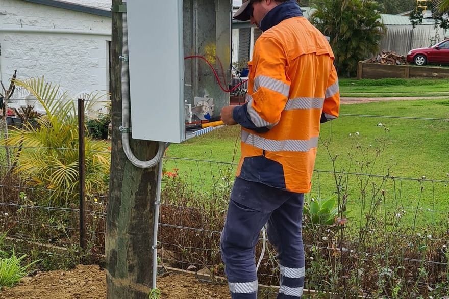 East Coast electrician installing a residential meter box